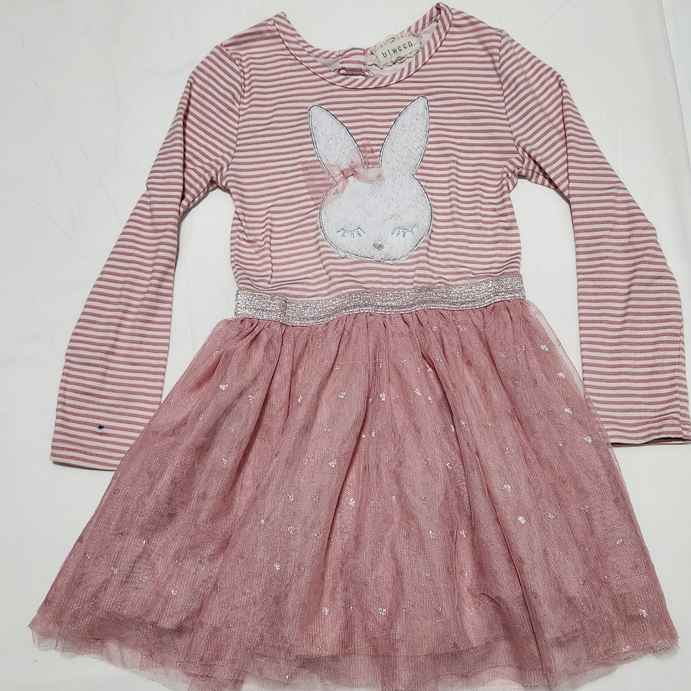 Btween Tutu Bunny Dress Pink White Stripe Gold Hearts Balletcore  Girls 6